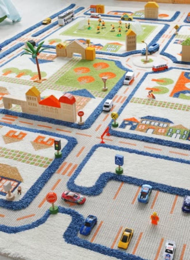 IVI 3D Play Carpet Traffic Design - XL | Blue | Activity Playmat for Kids & Children | Bedroom, Living Room, Nursery Rug | Polypropylene | Foldable | 230 cm x 160 cm - Image 3